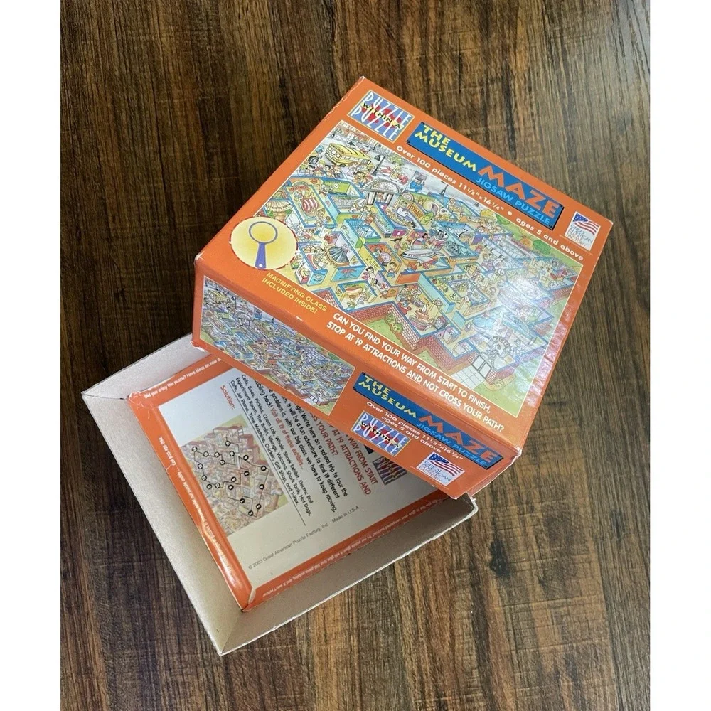 2 Puzzles Treasure Hunt Museum Maze Complete Jigsaw Great American Pc 100-150